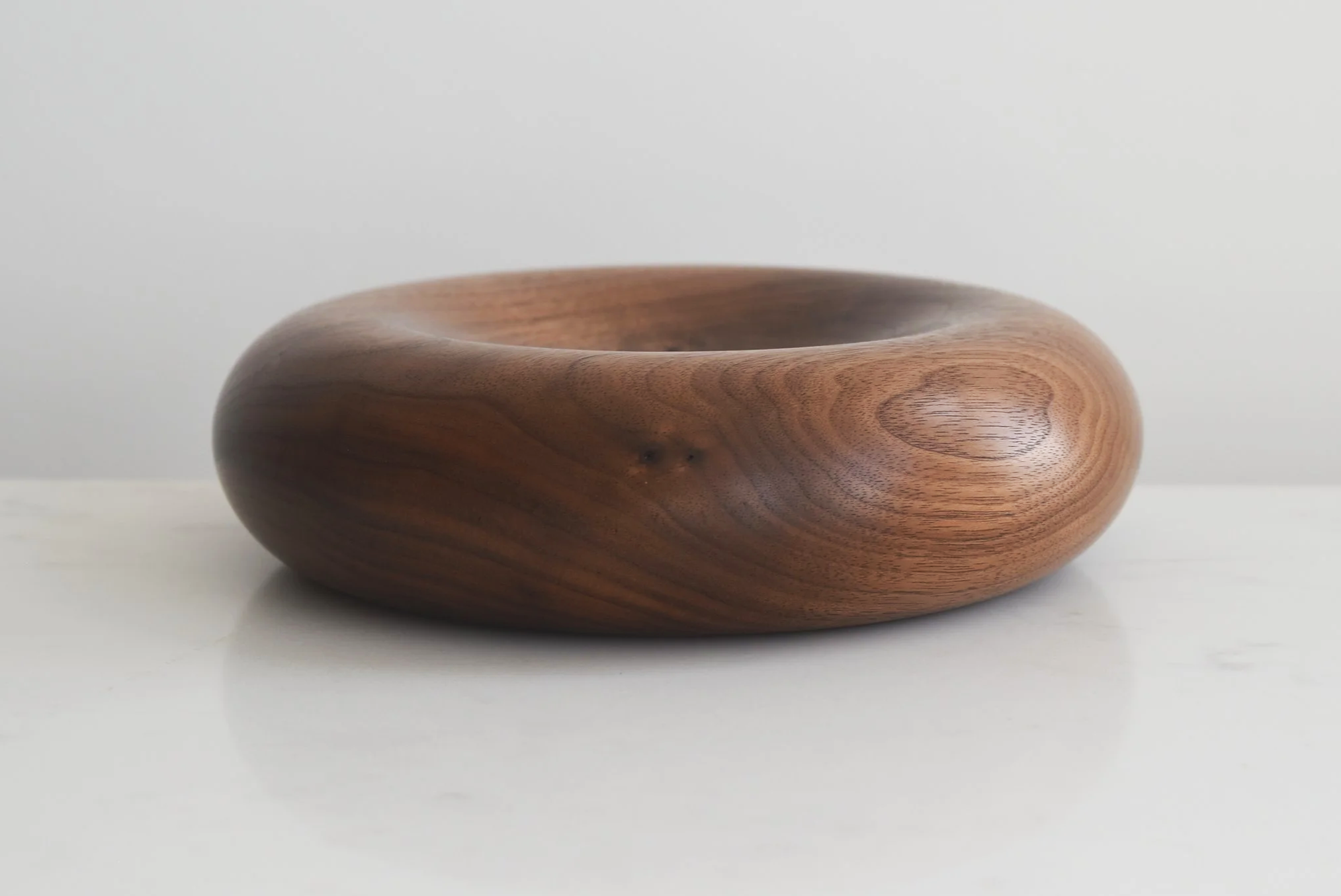 Deep Pillow Plate in American Walnut, additional side view, handmade wooden homeware by Bird & Branch
