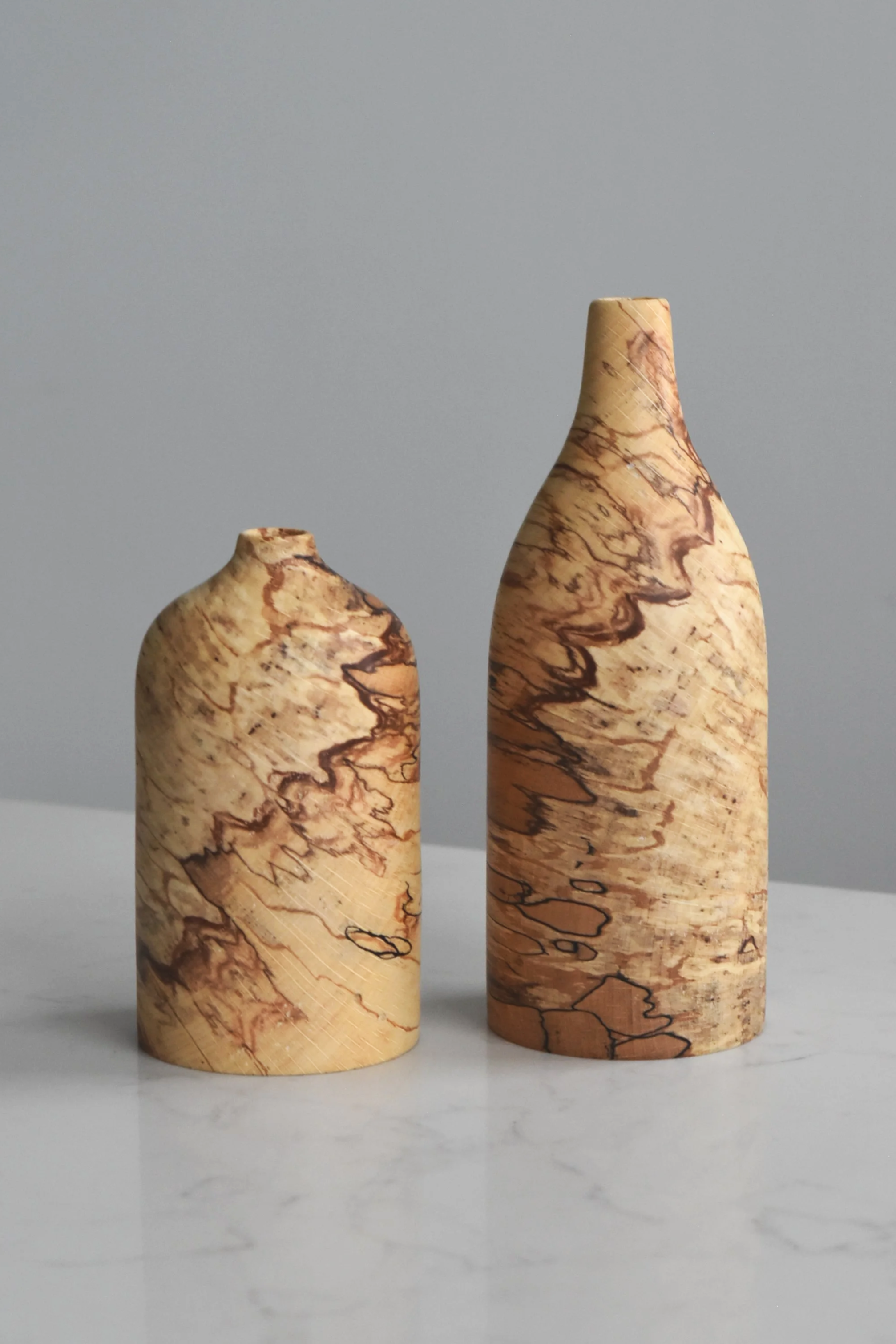 Bottle Vases in Patterned Beech