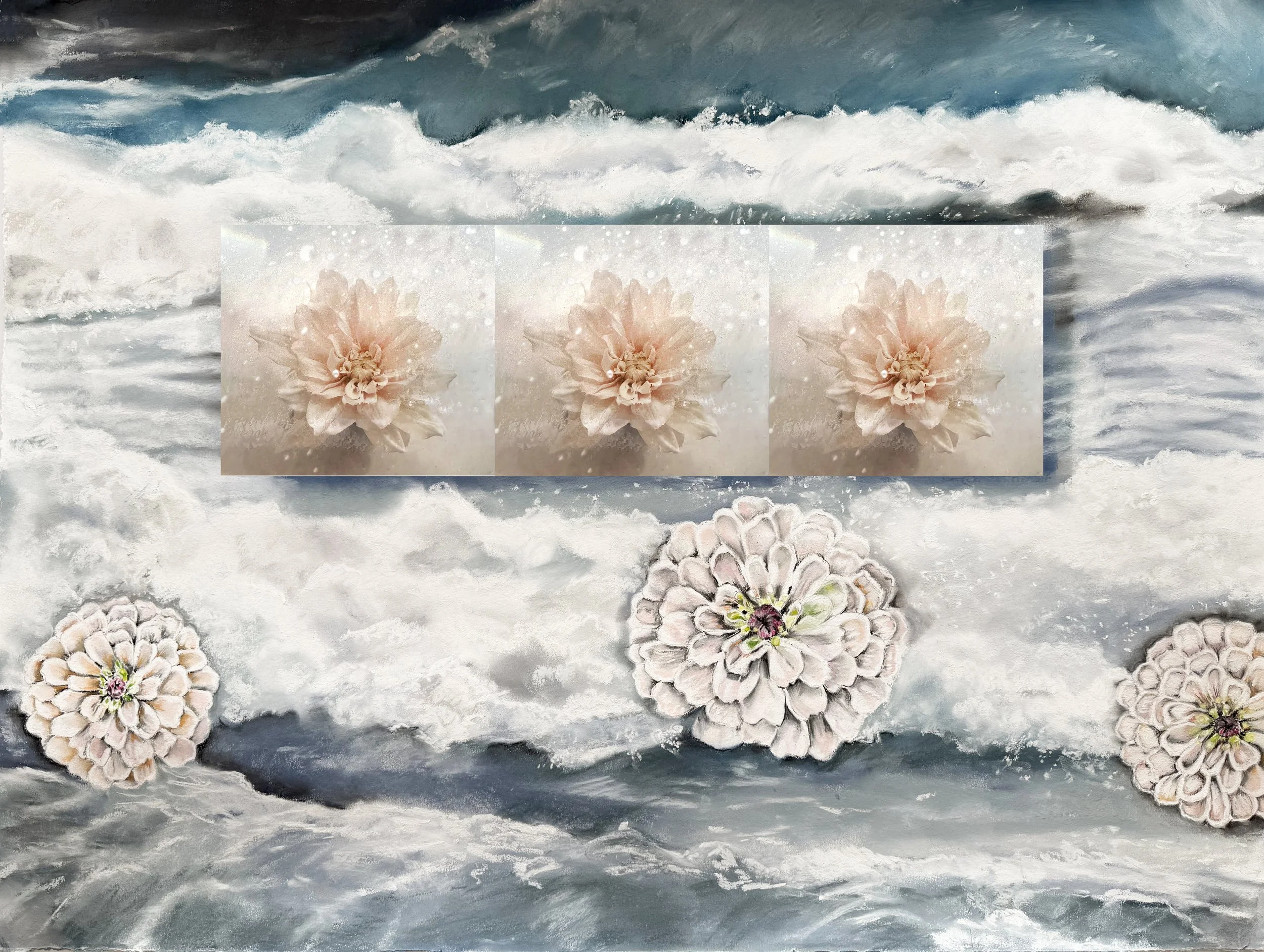 The  Floriferous Tides of  Froth, pastel on paper, mounted photograph,28 x 37 ,IMG_4772.jpg