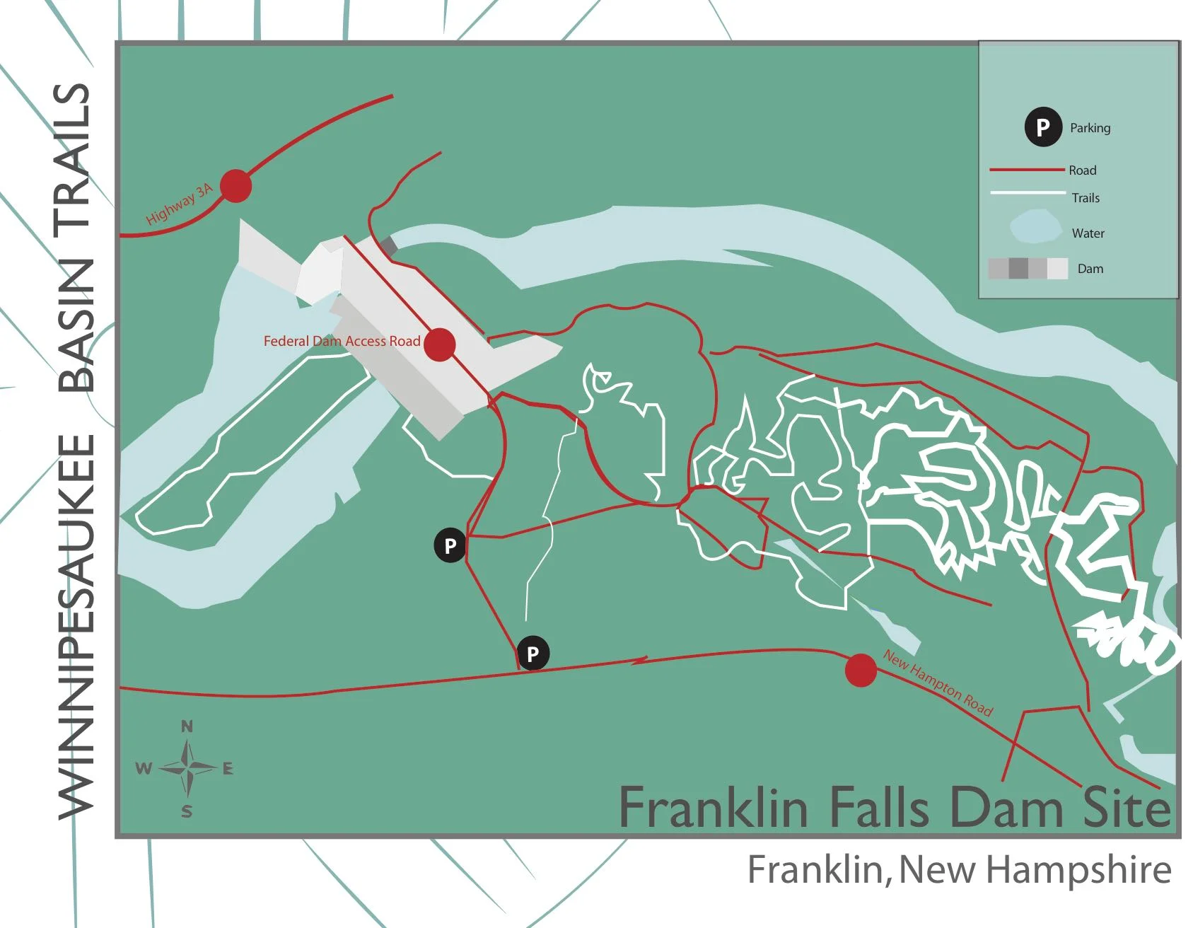 Group 3; Karen Alcazar, Laura Collins and Regina Moore Winnipesaukee Basin Trail; Dam Site Map Design