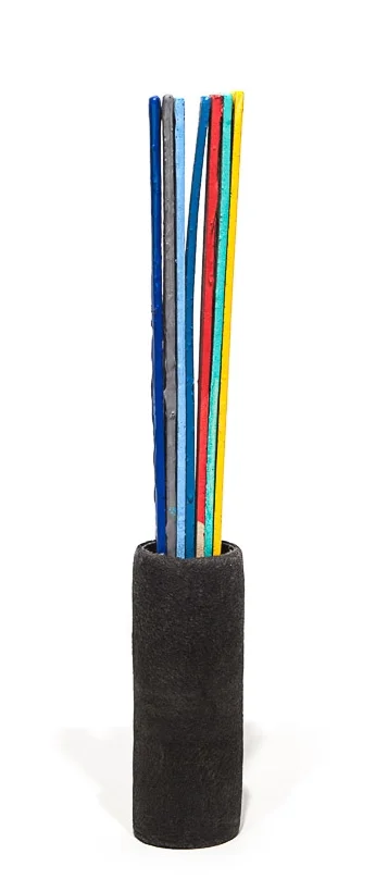 Paint stir sticks from a mural project; paint roller from a studio reboot.