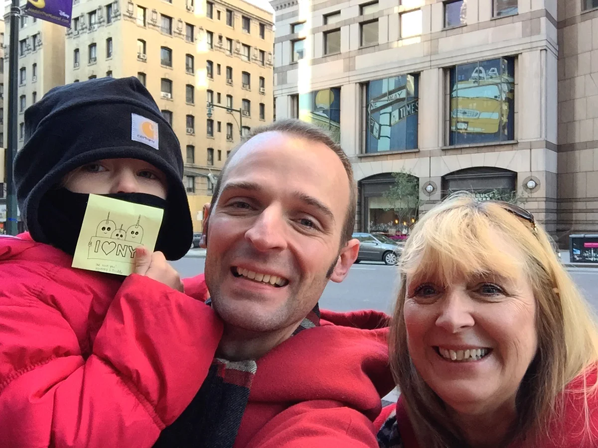 Saying our goodbyes to Grammy. "I ♥ NYC" rings true with Abby now.