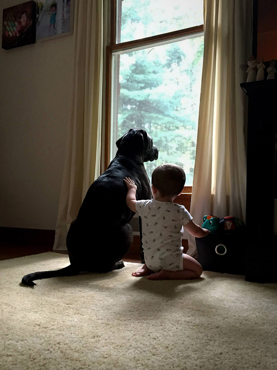 Luke and his dog.
