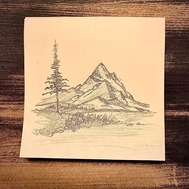 I&rsquo;ve got the great outdoors on my mind. 🌲🏔🏕
.
.
.
#greatoutdoors #camping #hiking #adventureawaits #mountain #sketch