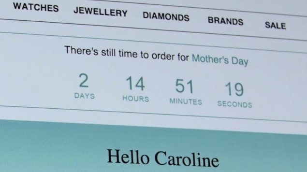 Example of a countdown timer used for ecommerce urgency