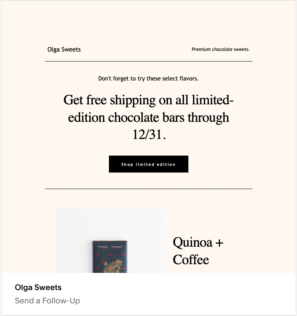 Olga Sweets Email Template