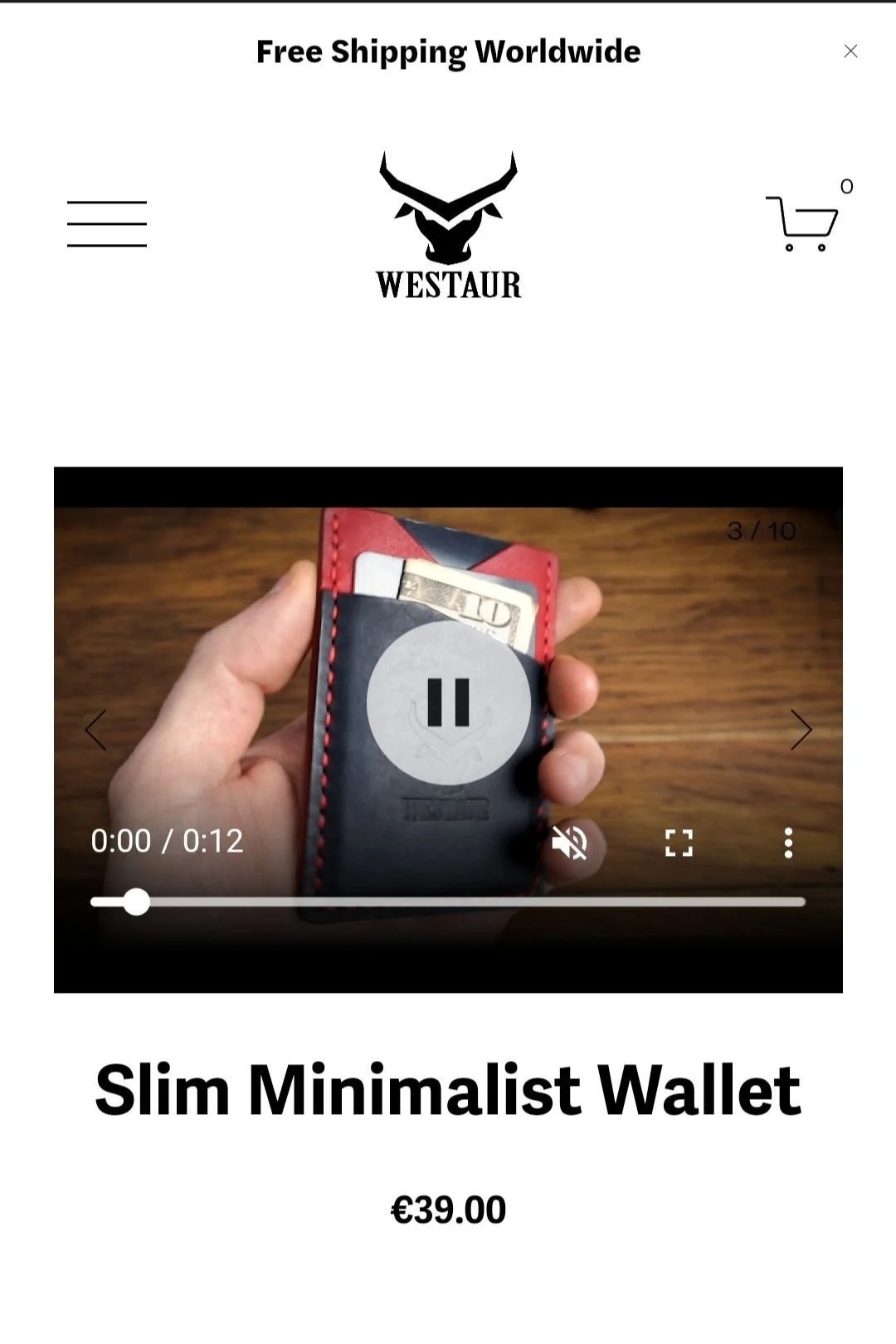 Product gallery video example on a Squarespace store