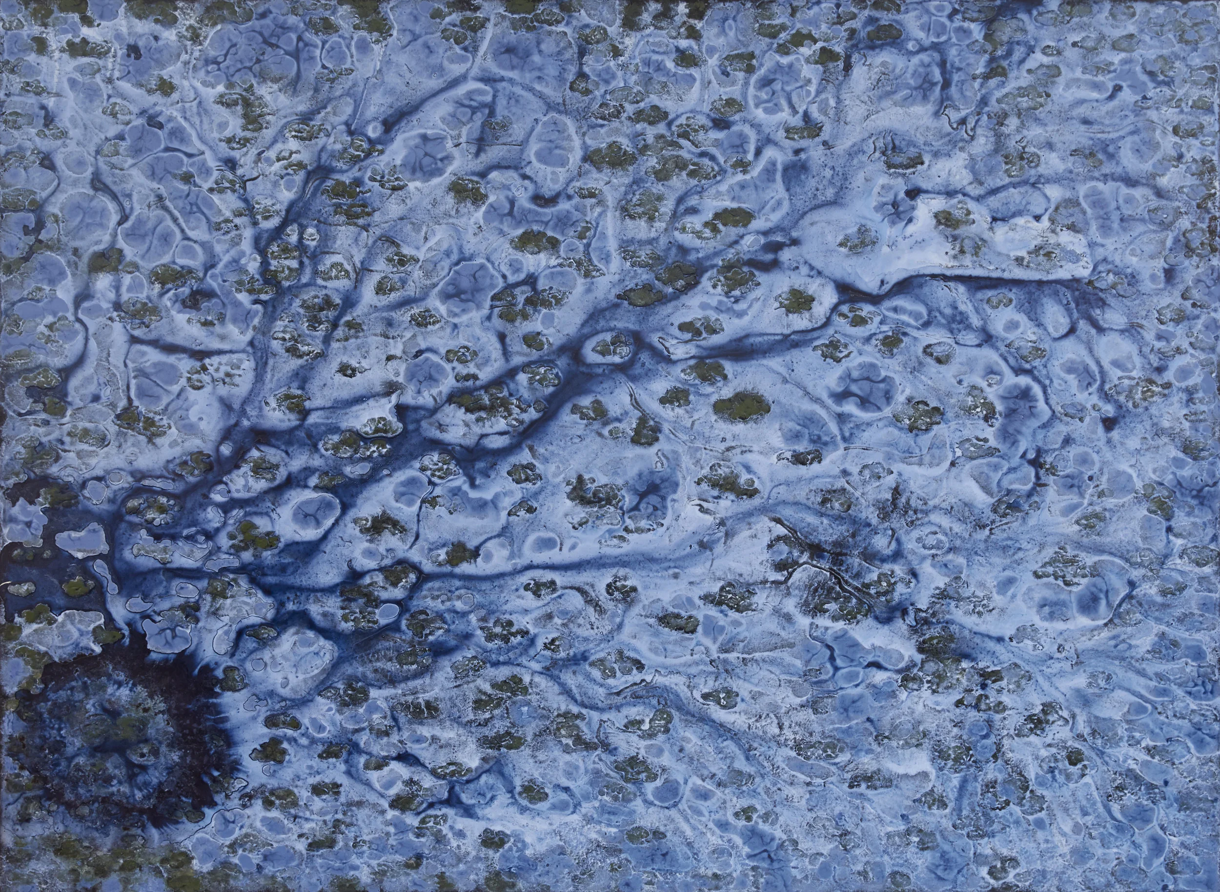 Karen Barth, Lake of Dreams #II, 1995, Polymer on canvas stretched over panel, 60″ x 82″
