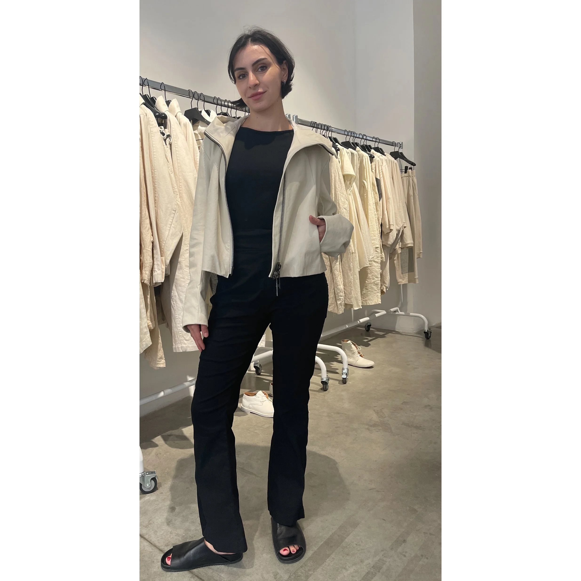 Leather Jacket with Hood