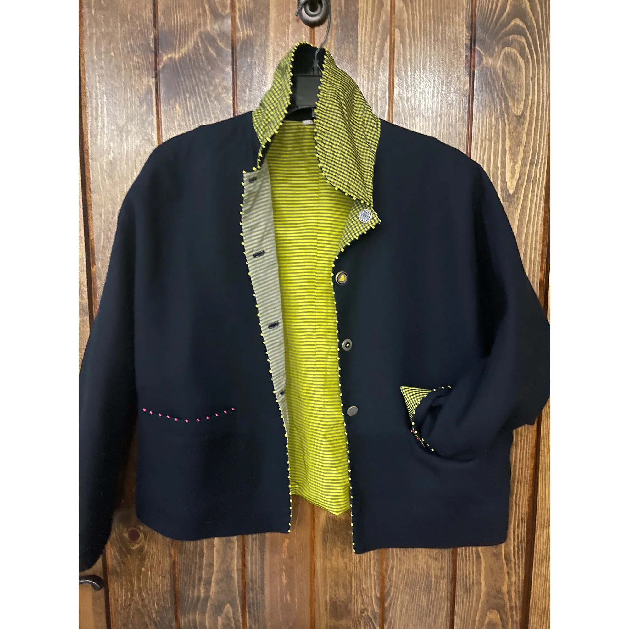 Reversible Navy Wool Coat