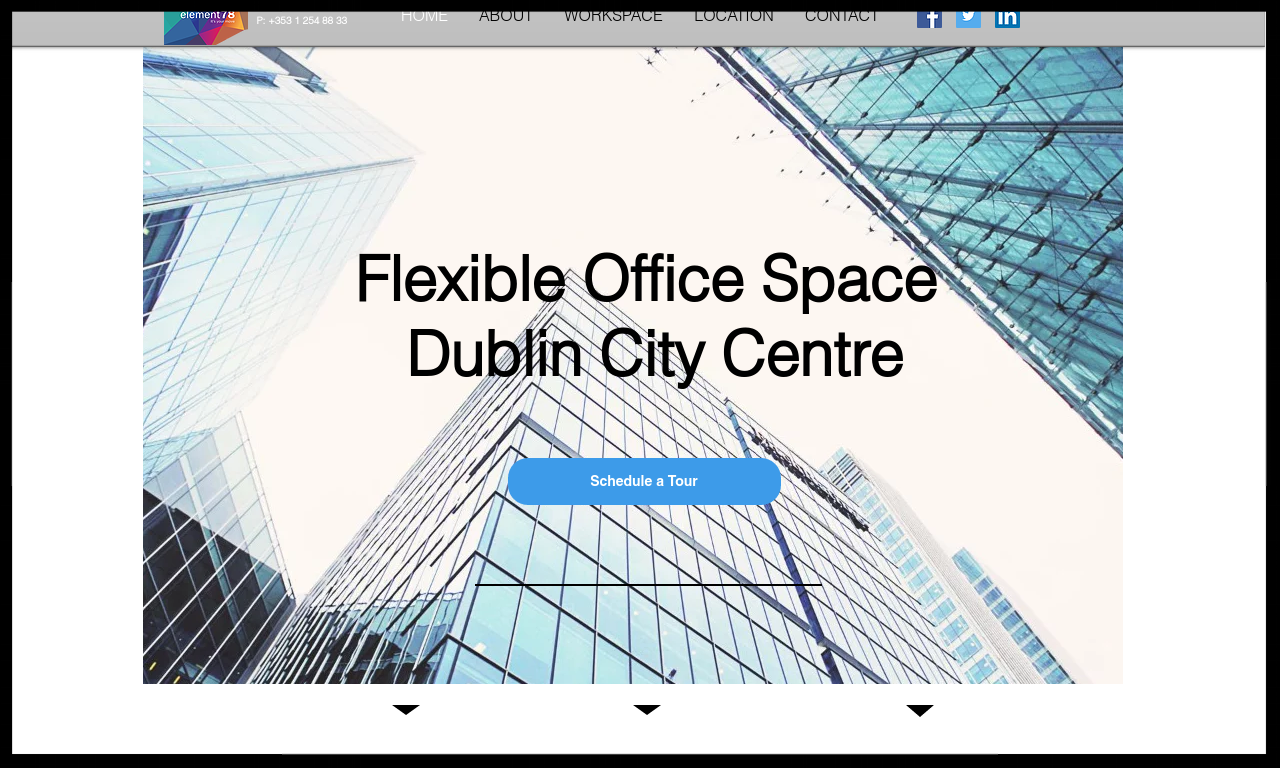 Element78, D2 a beautifully designed office in Dublin city centre. We provide flexible coworking & dedicated desks and also serviced, private offices to companies at all stages of growth. Type: SERVICED OFFICE WITH COWORKING Quick Contact: +353 (0) 1 254 88 33 contact@element78.co