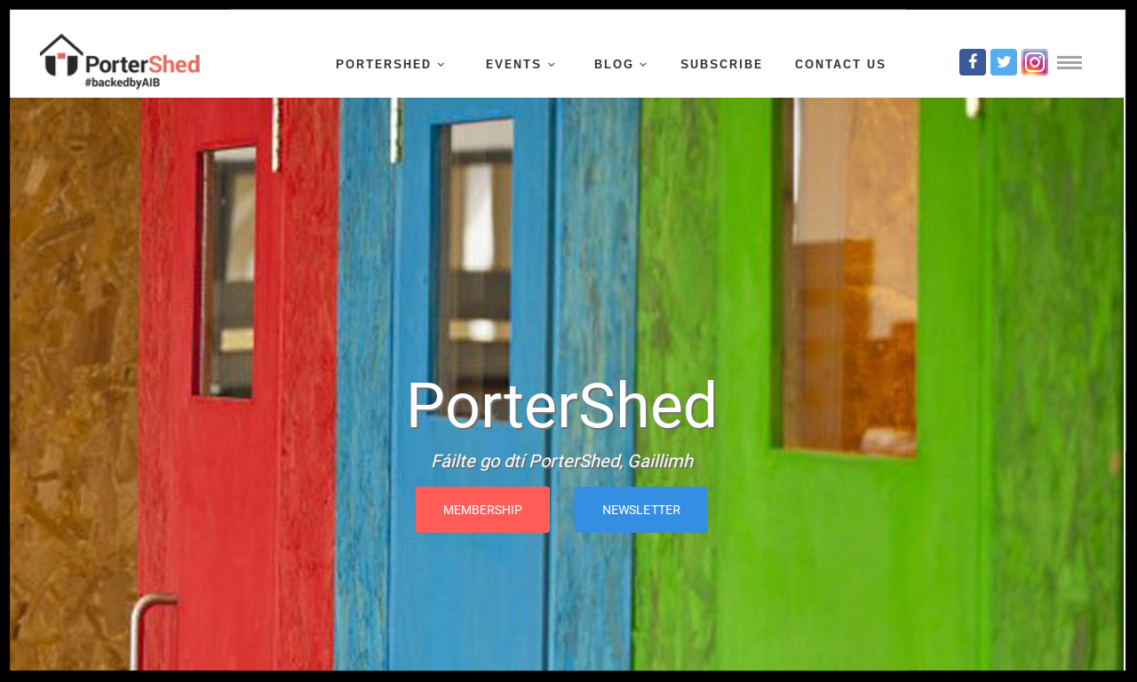 Portershed, Galway the ultimate mashup of entrepreneurs, startups, growth companies, educational institutions, the Galway Chamber, state agencies and local government. TYPE: INCUBATOR/ACCELERATOR Quick Contact: info@portershed.com