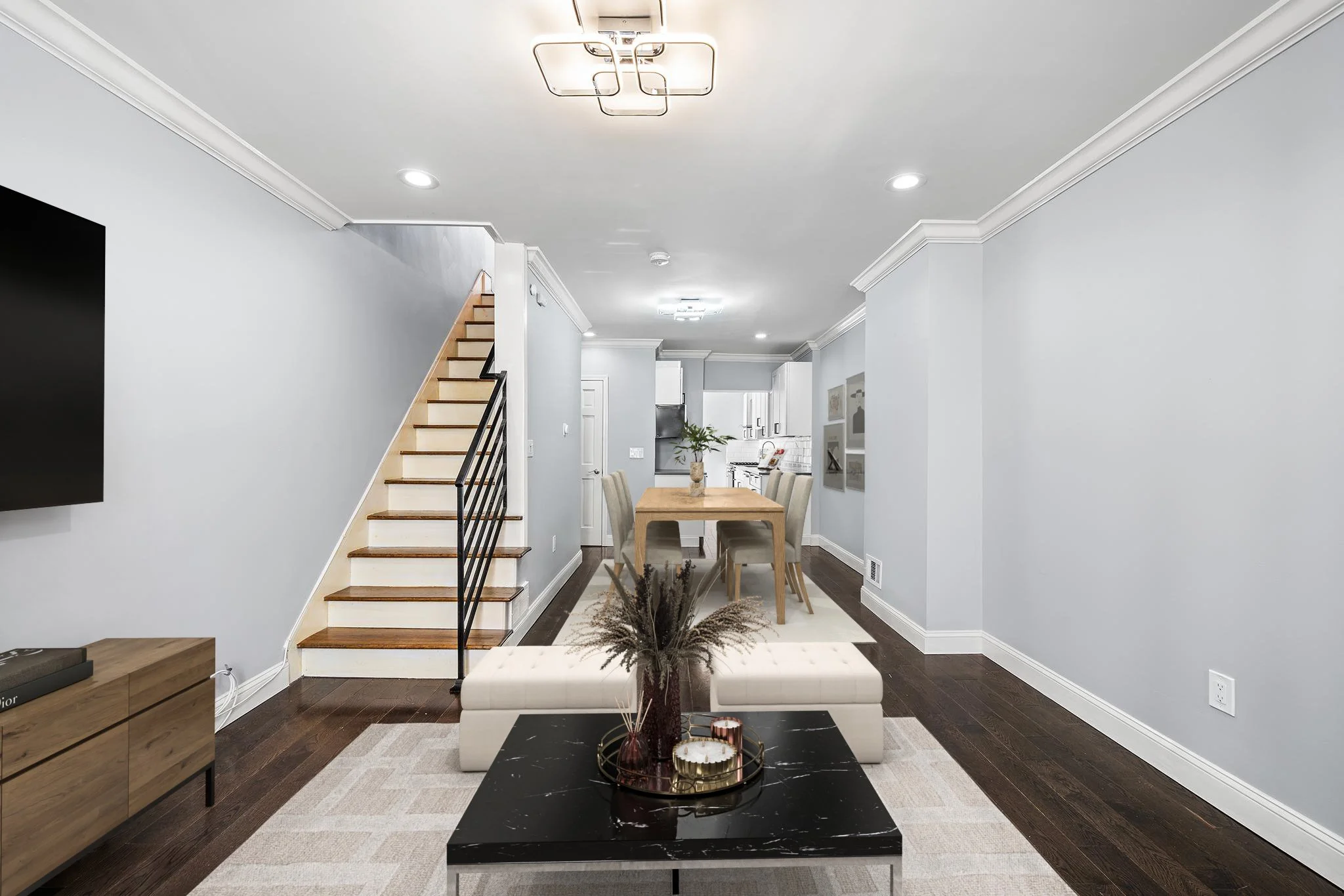 ✨JUST LISTED and OPEN HOUSE✨ Three floors of a lovely renovated home! Welcome in to the open plan first floor- with a bright living and dining room. We love a kitchen that has drawers and there is no shortage here! Store everything neat and tidy whil