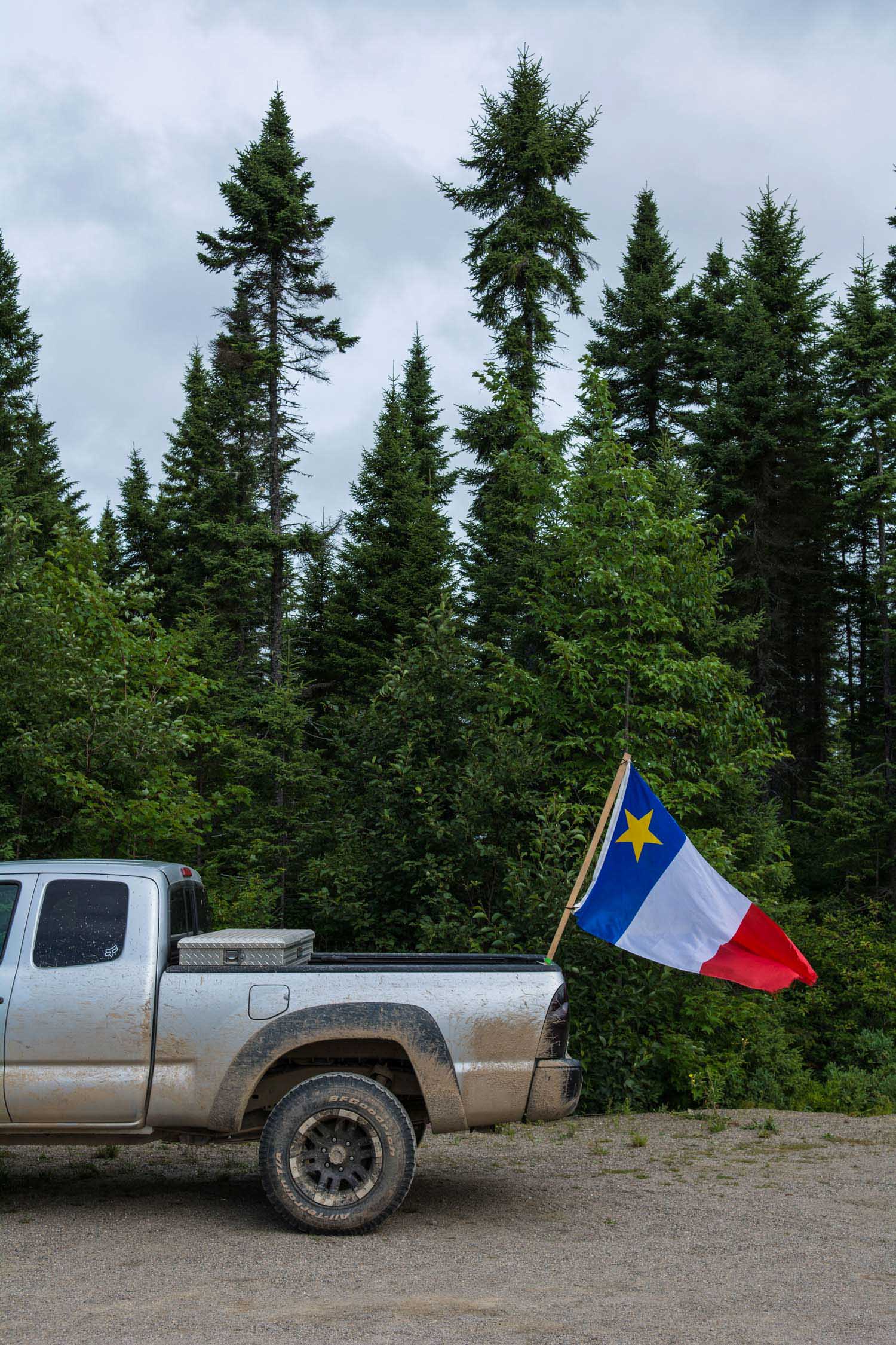 Acadian Flag Pick Up Truck