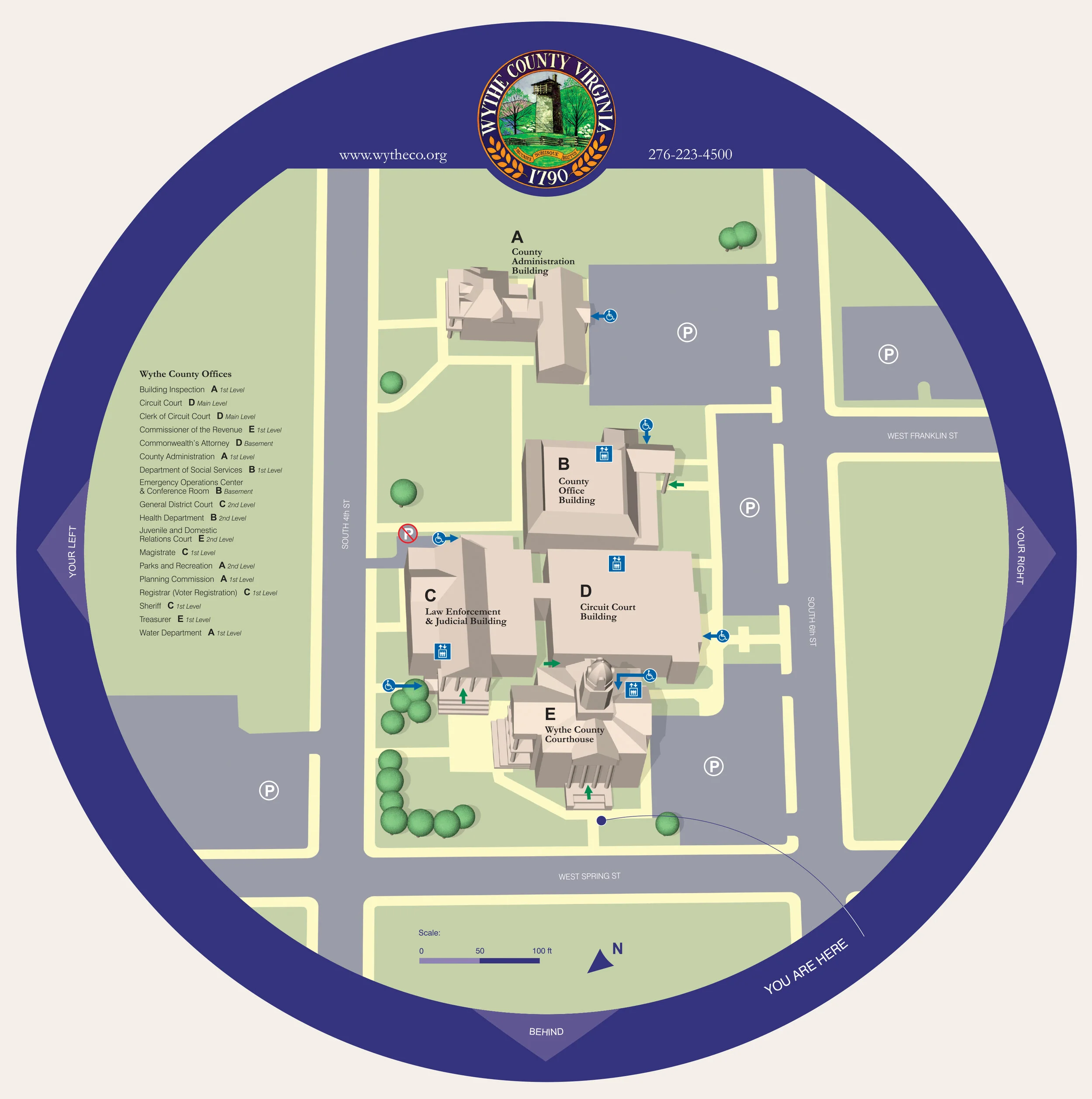 Personal map station, Wythe County courthouse complex, VA