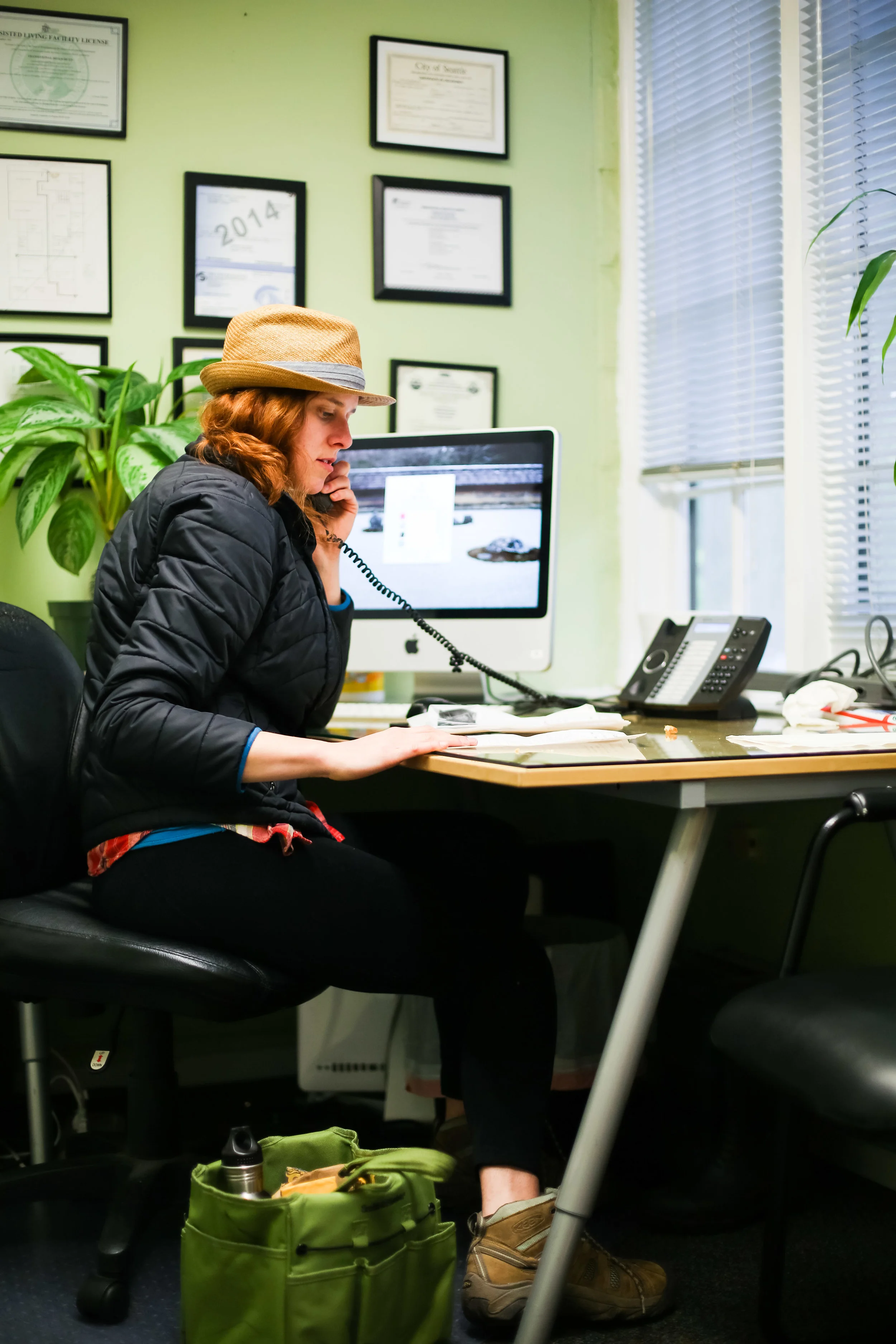 Every week Jenny calls the residents to remind them to come join her in the greenhouse or in the garden for planting and weeding. She can never predict who will show up, or for how long.