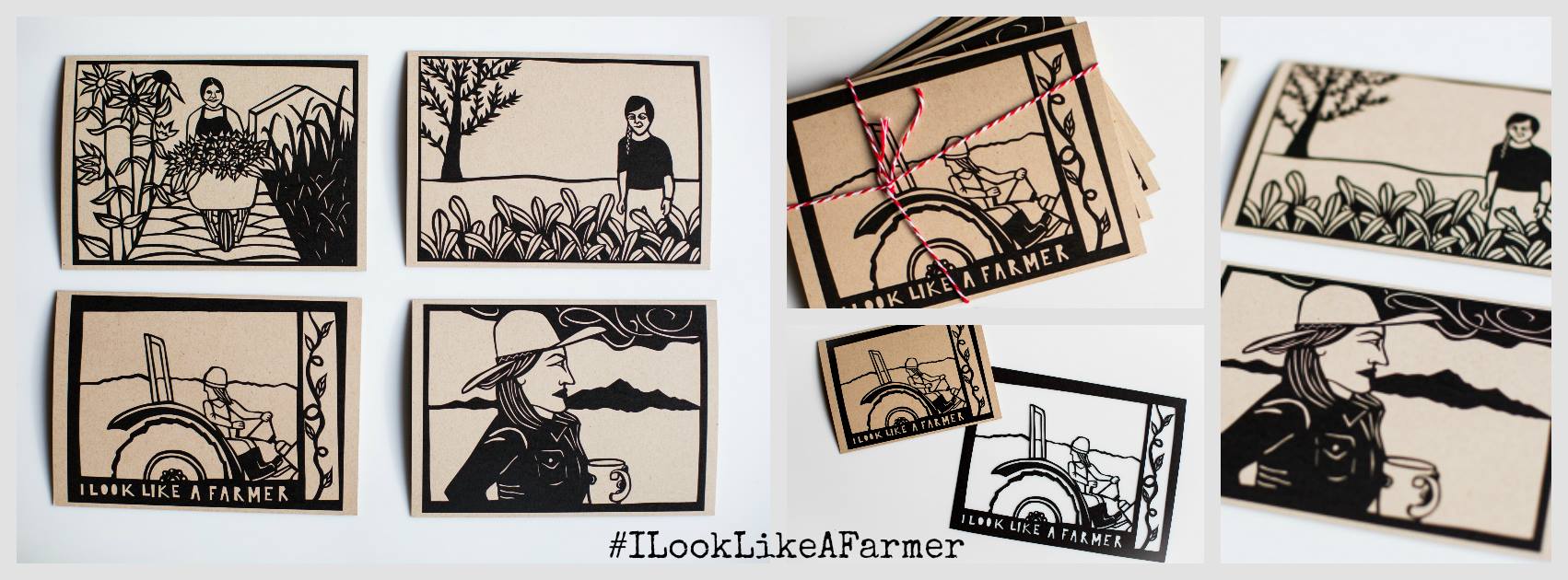  The #ILookLikeAFarmer&nbsp;5x7 limited edition notecard series to benefit women in agriculture around the globe.We collaborated with artist Anna Brones for this project - she created four papercuts, inspired by the women from the #FemaleFarmerProje…
