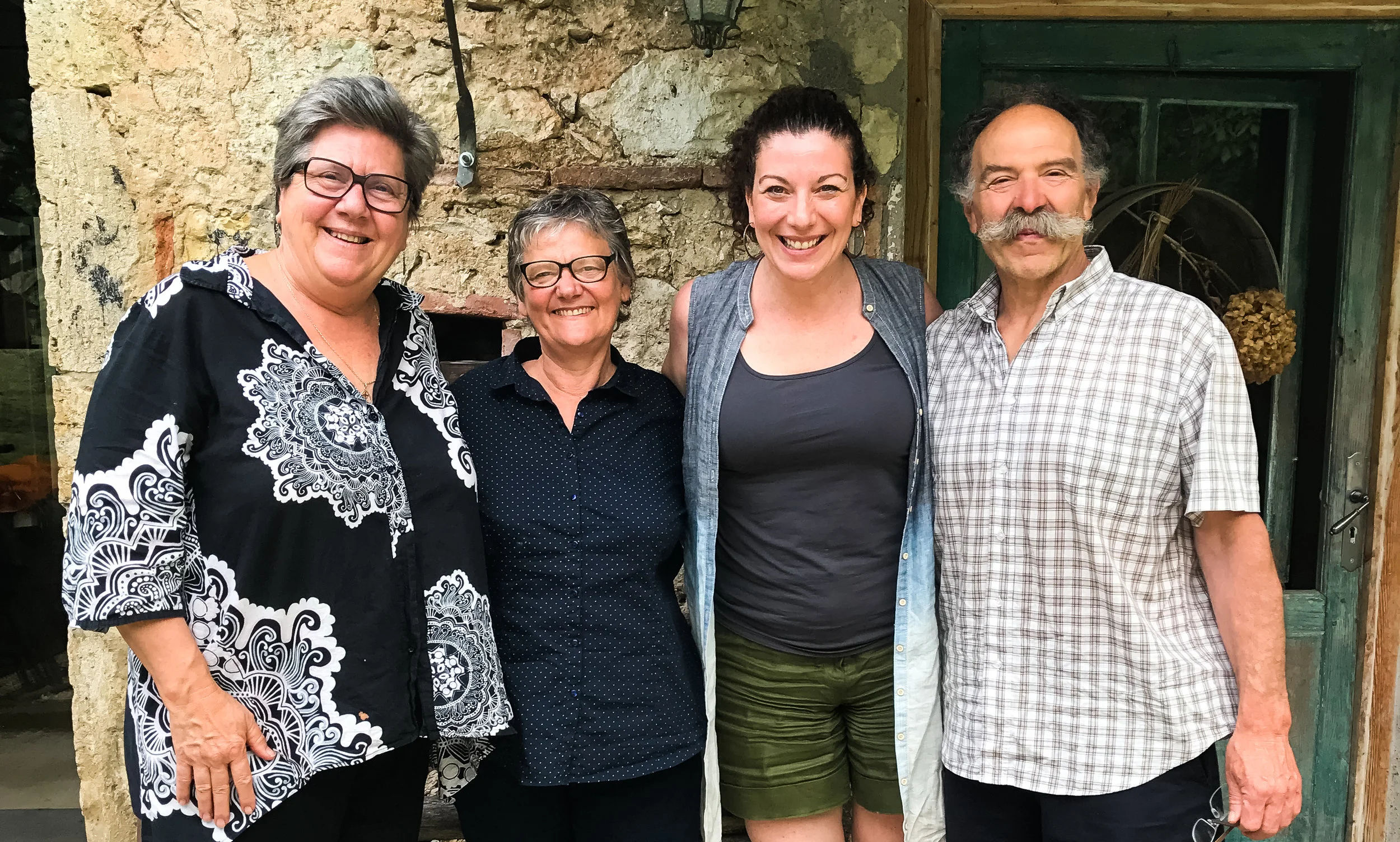 Kate Hill, Christiane Chapolard, Audra Mulkern, Dominique Chapolard at Camont