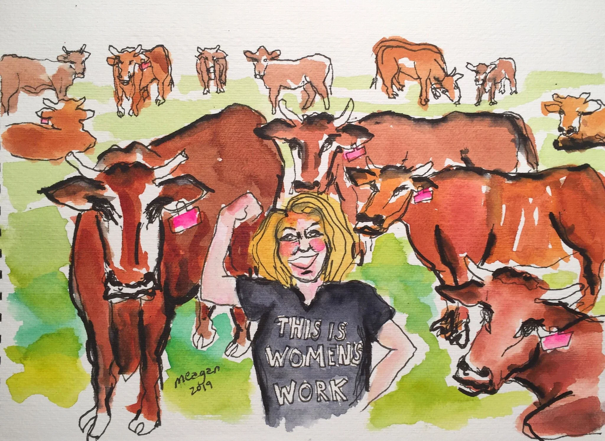 Meagan sketched herself in our tee from our in-production documentary film, Women’s Work