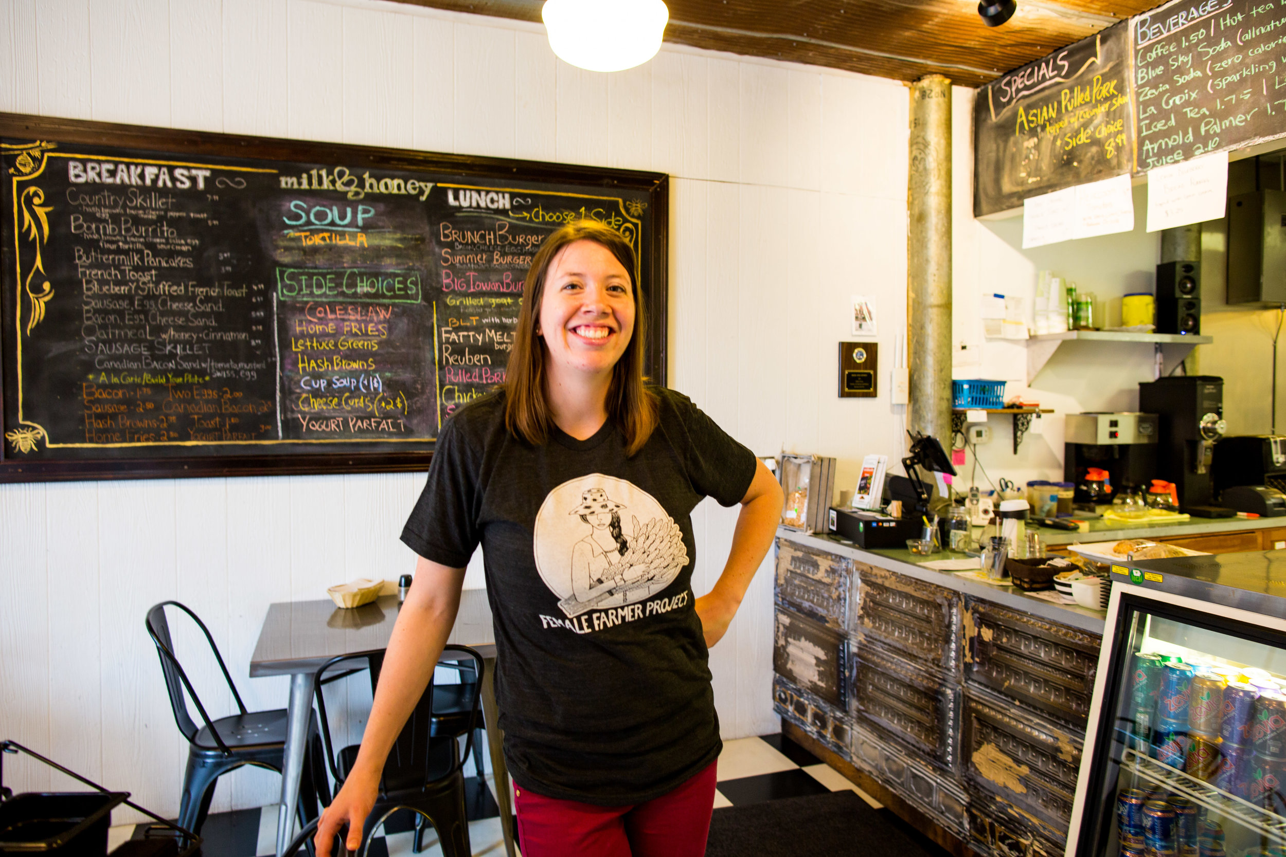 Ellen also owns and operates a farm to table cafe in Harlan, IA