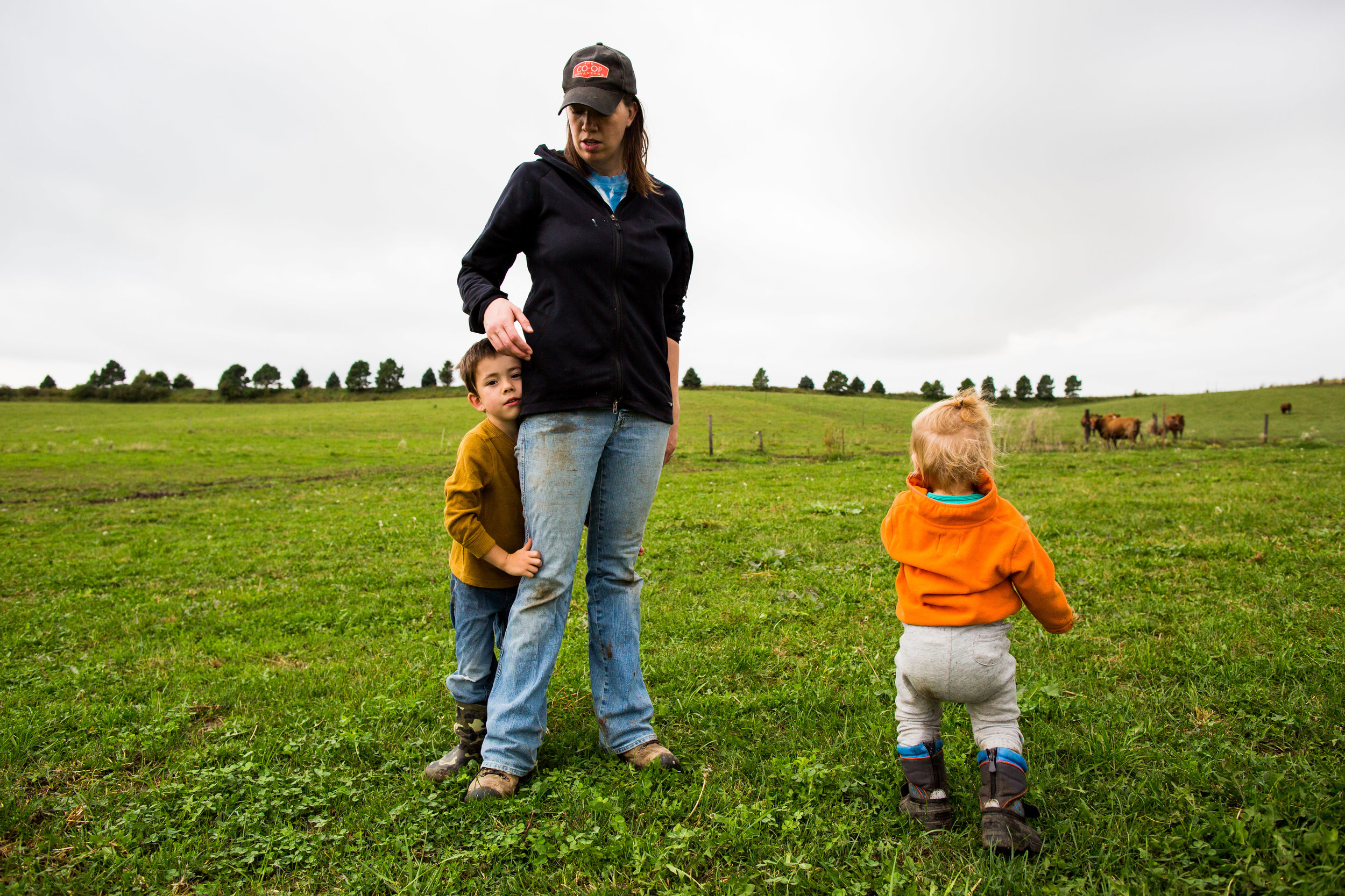 Raising her children on the multi-generational family farm