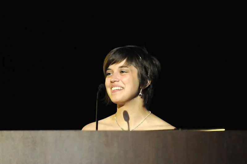 Amanda Kocher accepts the award for Best Actress in a Featured Role. 