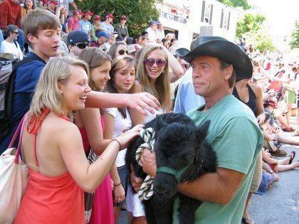 Dave and a baby yak at the Warren parade