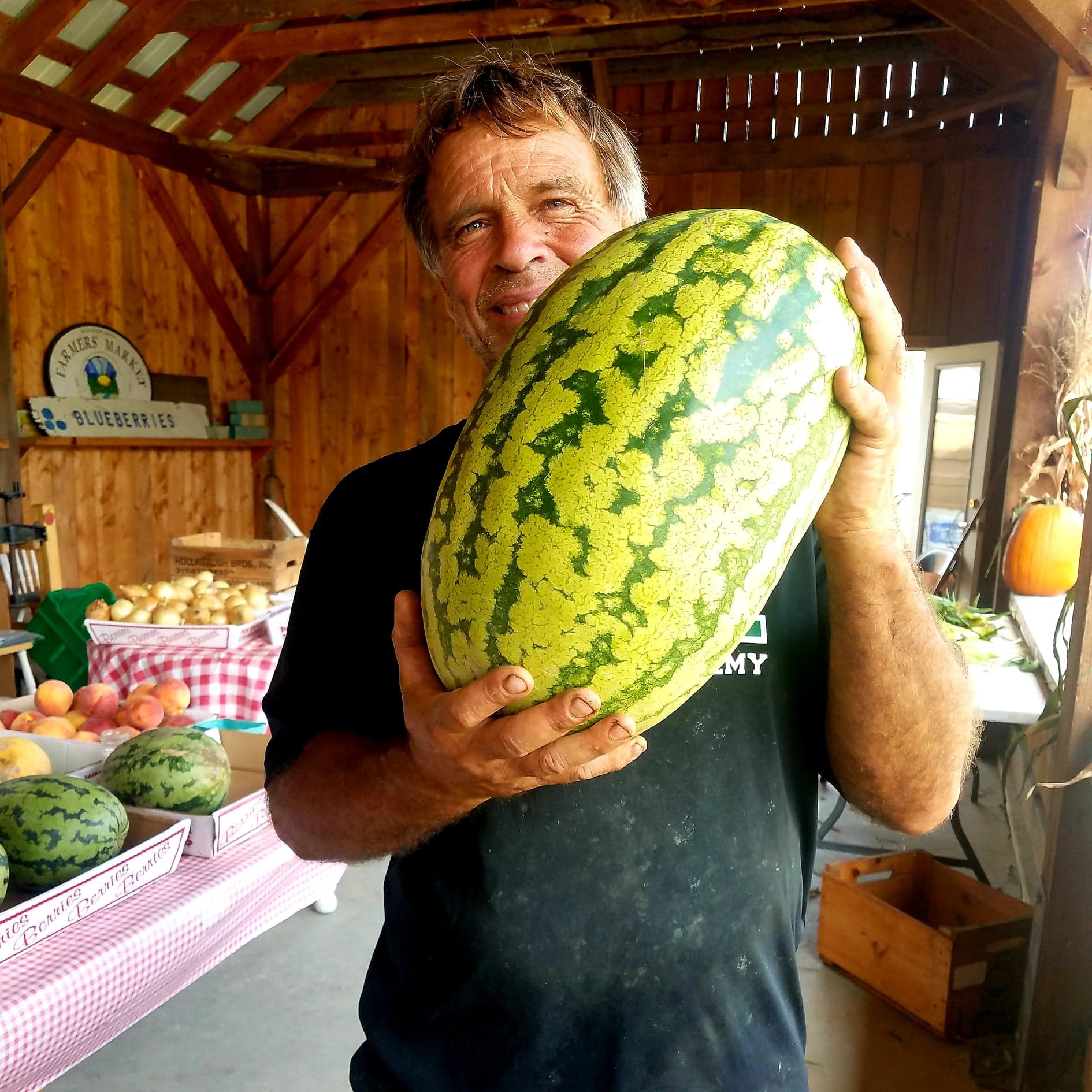 Dave and the giant watermelon-25lbs!