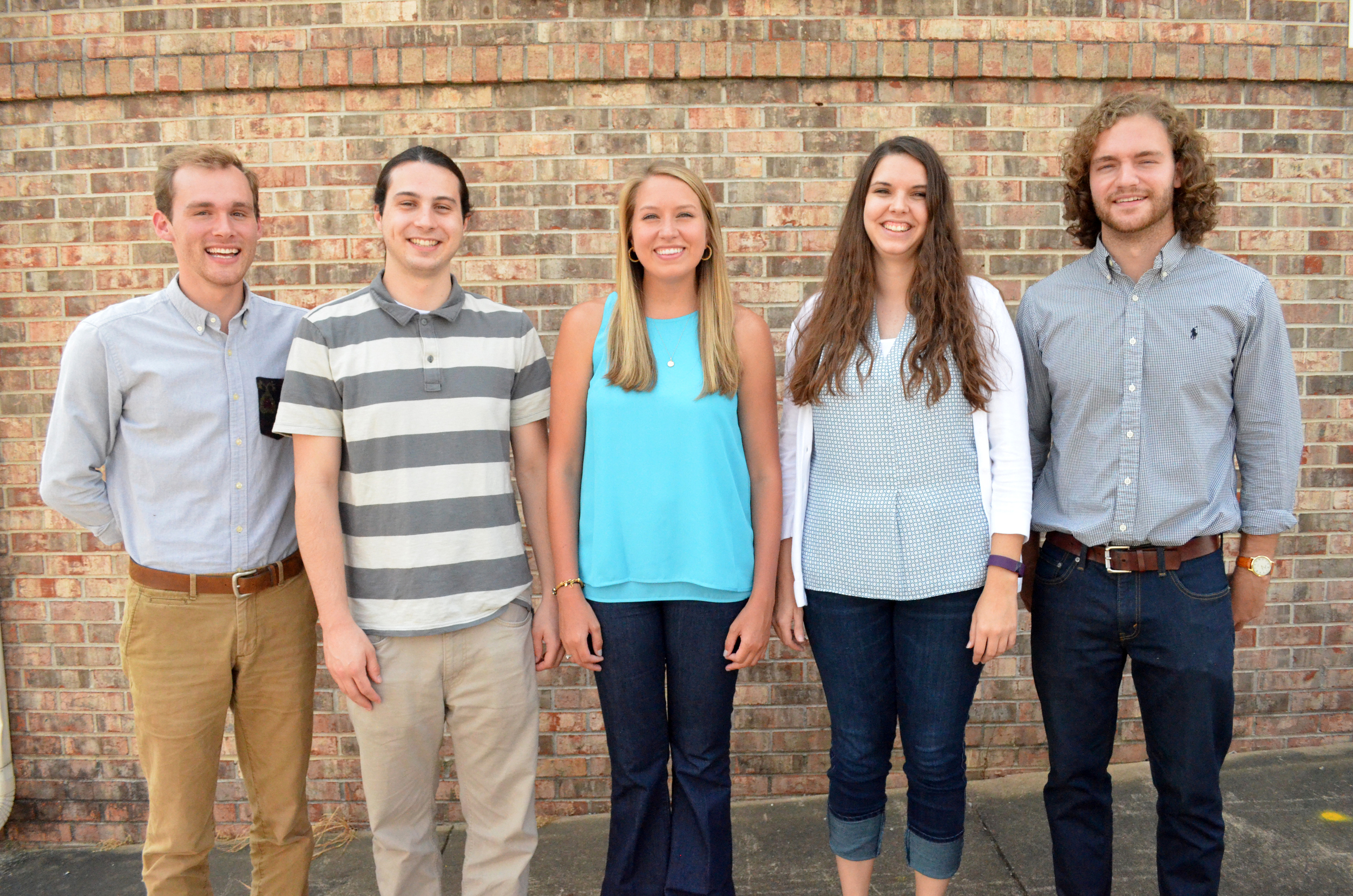 From left to right: Asa Porter, Preston Rains, Marlee Caldwell, Kelsie Perry, Micah Martin.