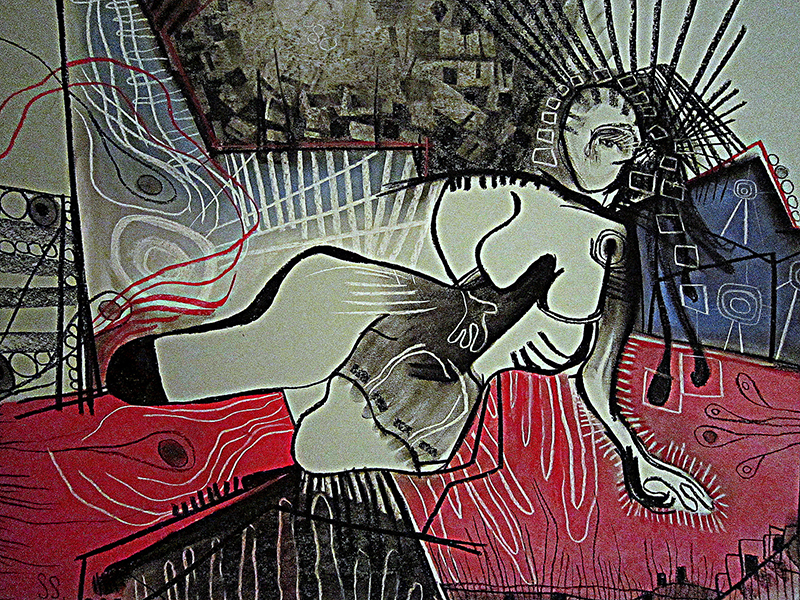 Woman Shattered in Glass
