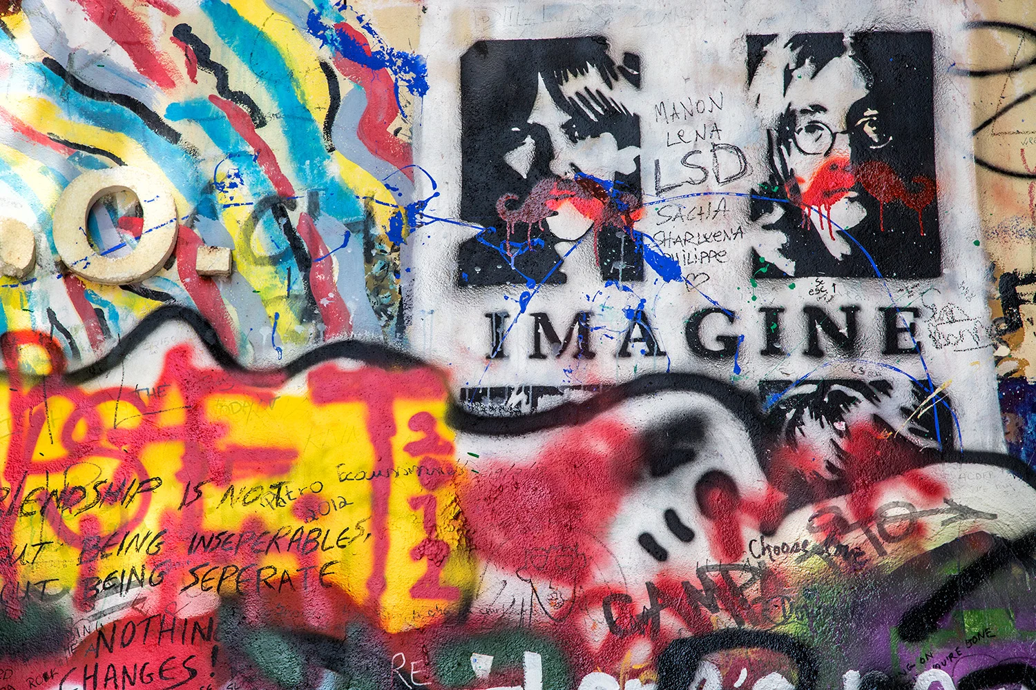 Murales George Harrison y John Lennon