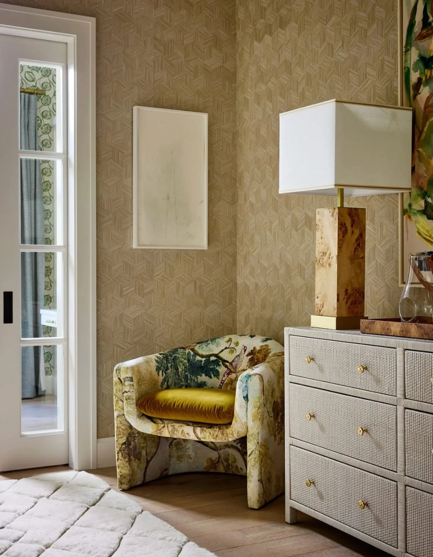 &ldquo;I think the most underrated @anthropologiehome category is their accent seating. A single chair can completely shift the tone of a room. In this project, the Judarn chair added a playful, collected quality against the more tailored elements in
