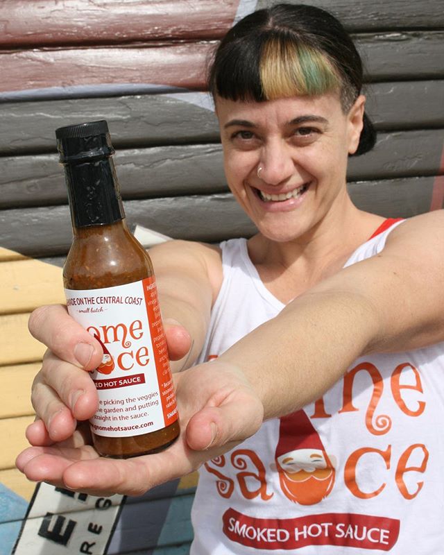 What&rsquo;s she smoking?! (A whole lotta veggies, which go directly into each bottle of the Central Coast&rsquo;s only smoked hot sauce). Read all about @gnomehotsauce on the blog today! Link in bio. 🌶  #flavorslo #centralcoast #hotsauce #gnomesauc