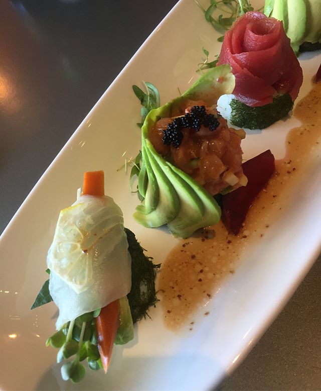 Sneak peek! 🍣 Sat down with the masterful chef behind these sexy sushi masterpieces at Arigato Sushi in SLO. 🙌😍 Look for a story next week and stop by their grand opening this Wednesday, June 6! (This is the Pacific Street and Sashimi Sampler - bo