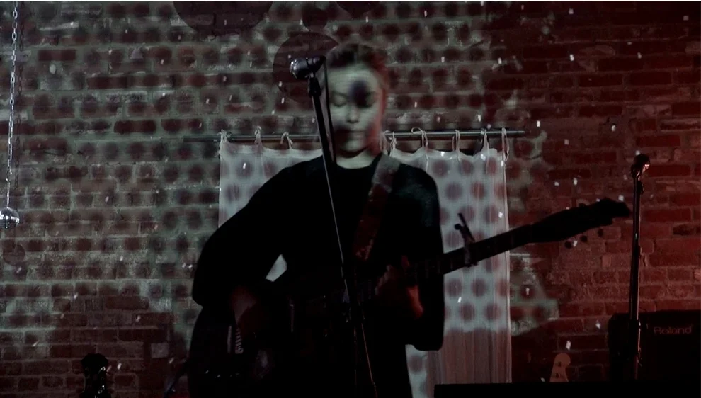 Projections for concert with Phoebe Bridgers and Zella Day inspired by Andy Warhol's Chelsea Girls, 2017