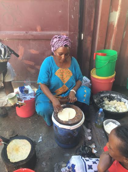 Mama Amina making chapati