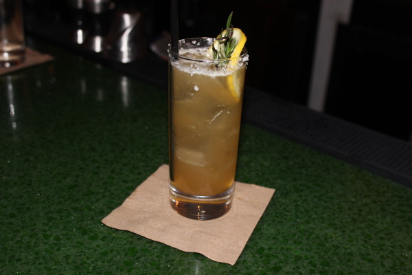 “Maple Dew Marinus Sour” – Rosemary infused makers mark, lemon, maple syrup and smoked sea salt