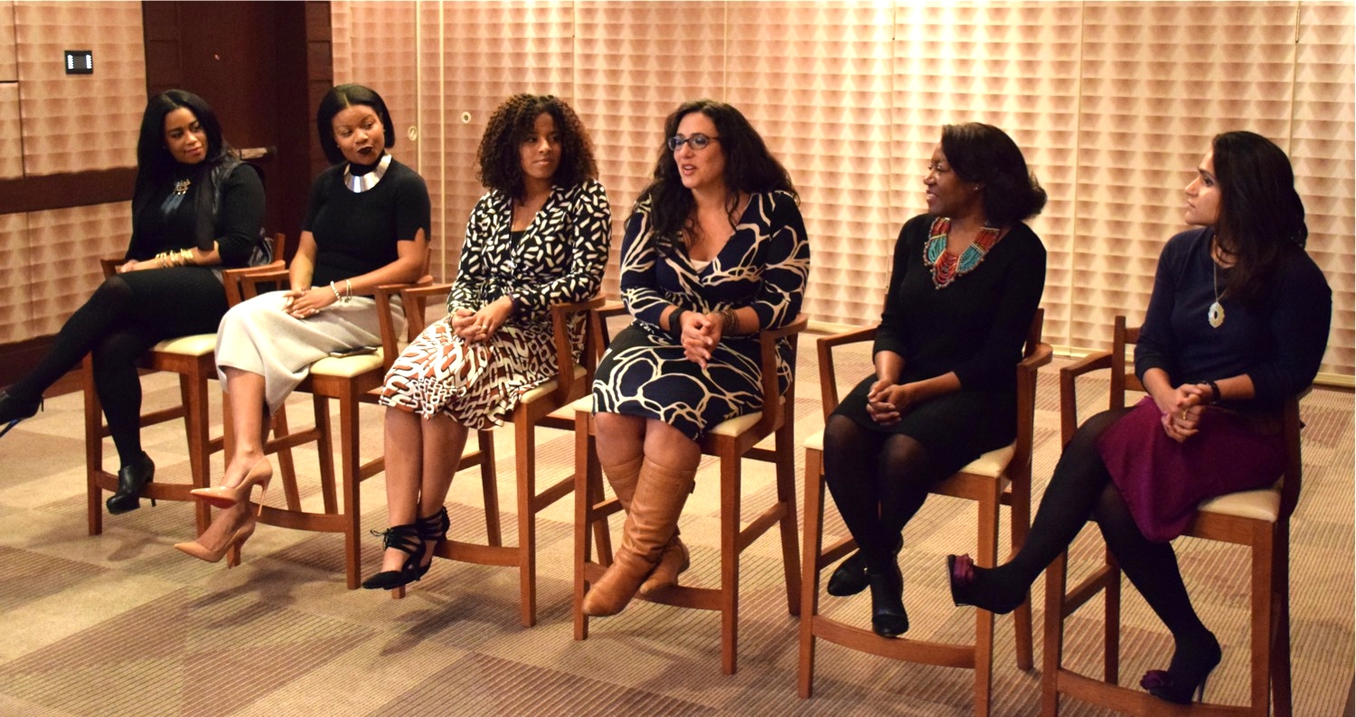 Women of Color Travel Panel: Me, Metanoya Webb, Bethany Manimbo, Talia Salem, Robin Bennefield, and Tanvi Rastogi