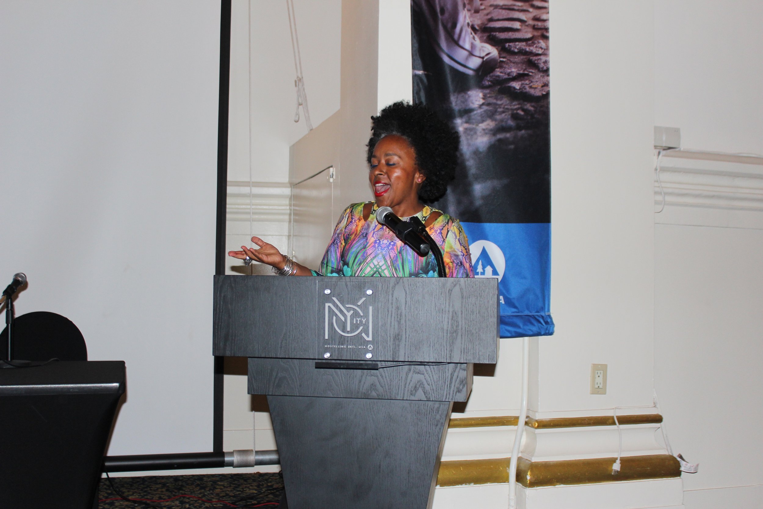 Sarah Greaves-Gabbadon giving the Keynote Address