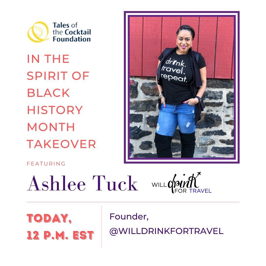 I&rsquo;m taking over @tales_of_the_cocktail&rsquo;s account today, y&rsquo;all!⁣
⁣
Head over there to see what I have planned for them as we continue to celebrate Black History Month through spirits.⁣
⁣
And don&rsquo;t forget to register for our FRE