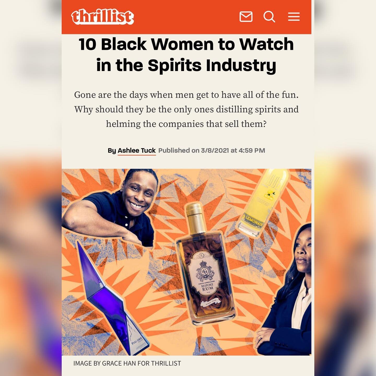 Ya girl got her first byline in @Thrillist!🙌🏽👏🏽⁣
⁣
And the article is about uplifting 10 Black women making moves in the spirits industry. Does it get any better?!⁣
⁣
Check out the &lsquo;Press&rsquo; tab at the link in my bio to see who was feat