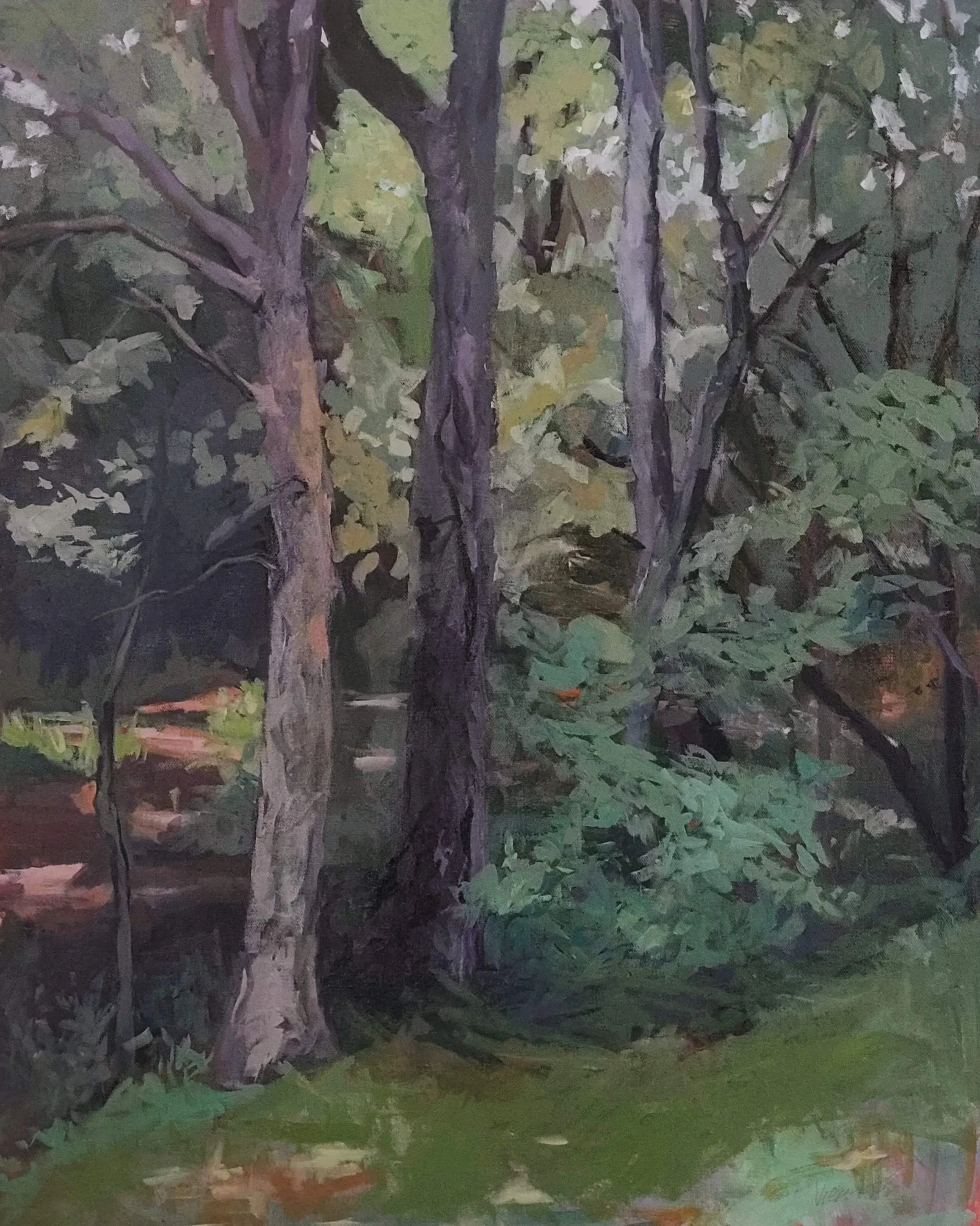 Viemeister, Break in the Rain, Acrylic on Canvas, 18 x 24 in ,  $850.jpg