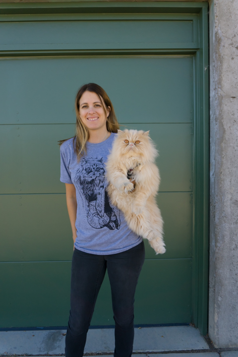 Susie is wearing a unisex size small. Lion not for sale! 