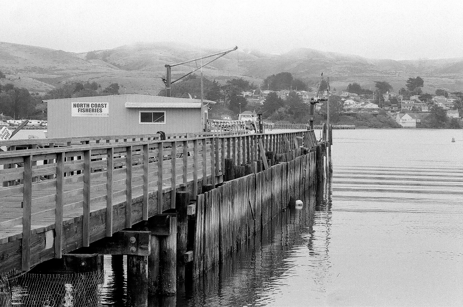 Spud Point Marina, Bodega Bay. Nikon F2A, 85mm f/1.4 Nikkor