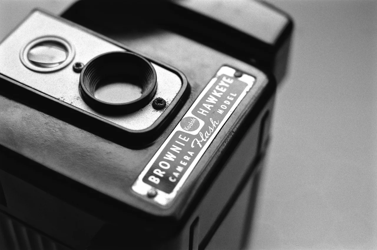 Kodak Brownie shot with Nikon F2 and 55mm Micro-Nikkor
