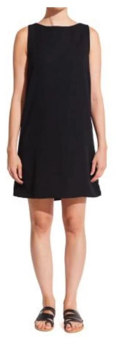 Sleeveless poly crepe tunic dress