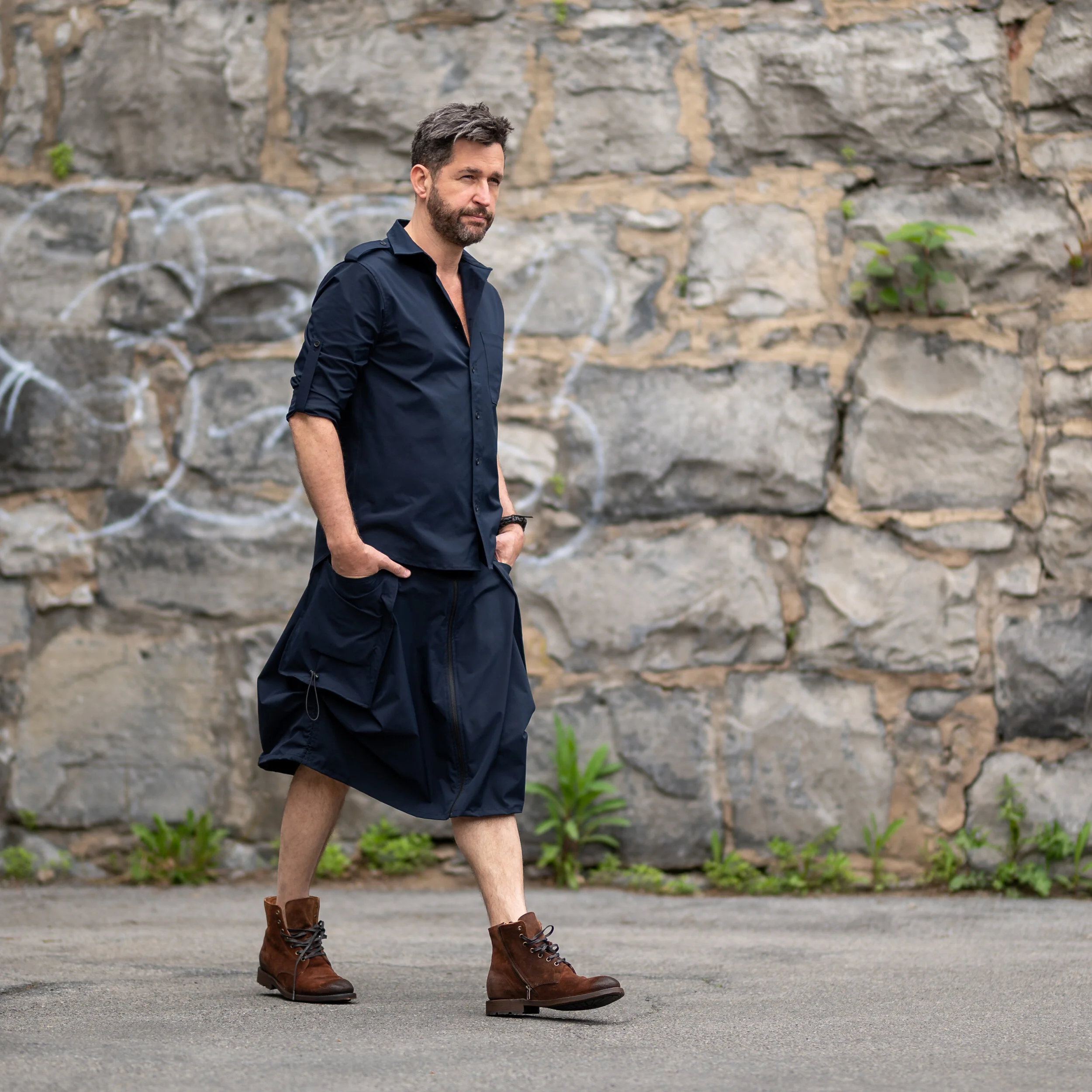 Oxford Men's Skirt — Staci Snider New York Fashion Designer
