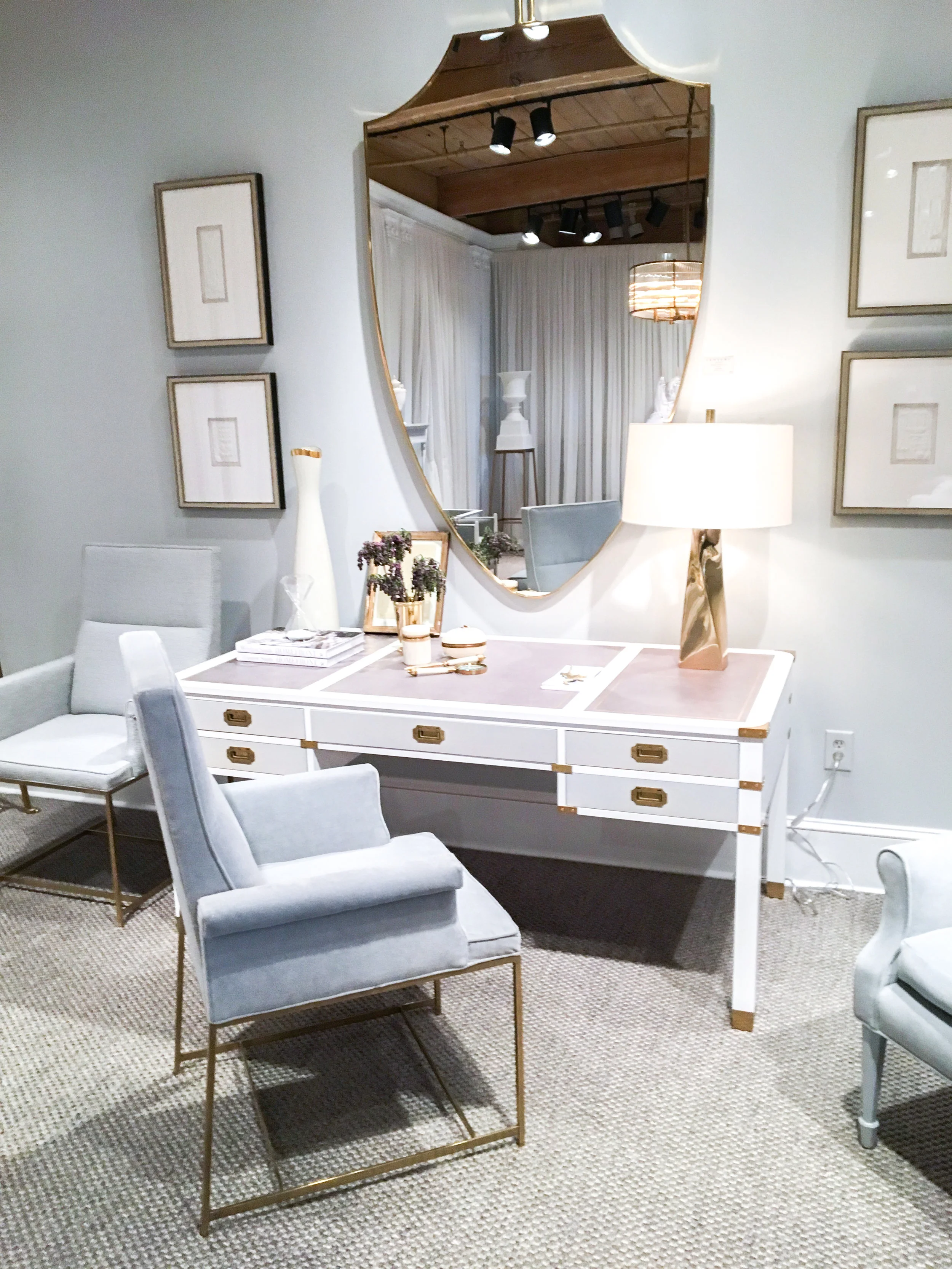 The new Windsor Smith Collection for Century - Desk and mirror were so pretty!