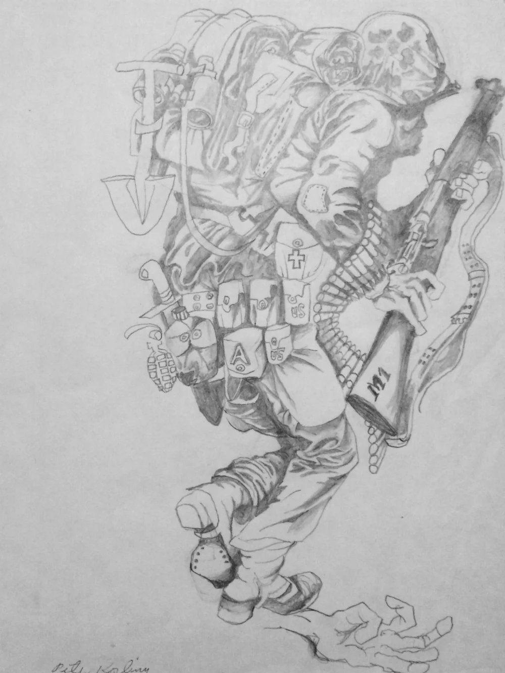 Soldier pencil on paper