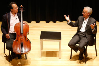 Yo-Yo Ma discusses the therapeutic role of music with Dr. Antonio Damasio